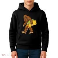 Bigfoot Carrying Taco Funny Cinco De Mayo Sasquatch Funny Kids Hoodie thumb 4