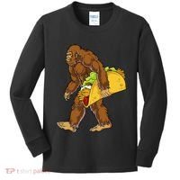 Bigfoot Carrying Taco Funny Cinco De Mayo Sasquatch Funny Kids Long Sleeve Shirt thumb 0