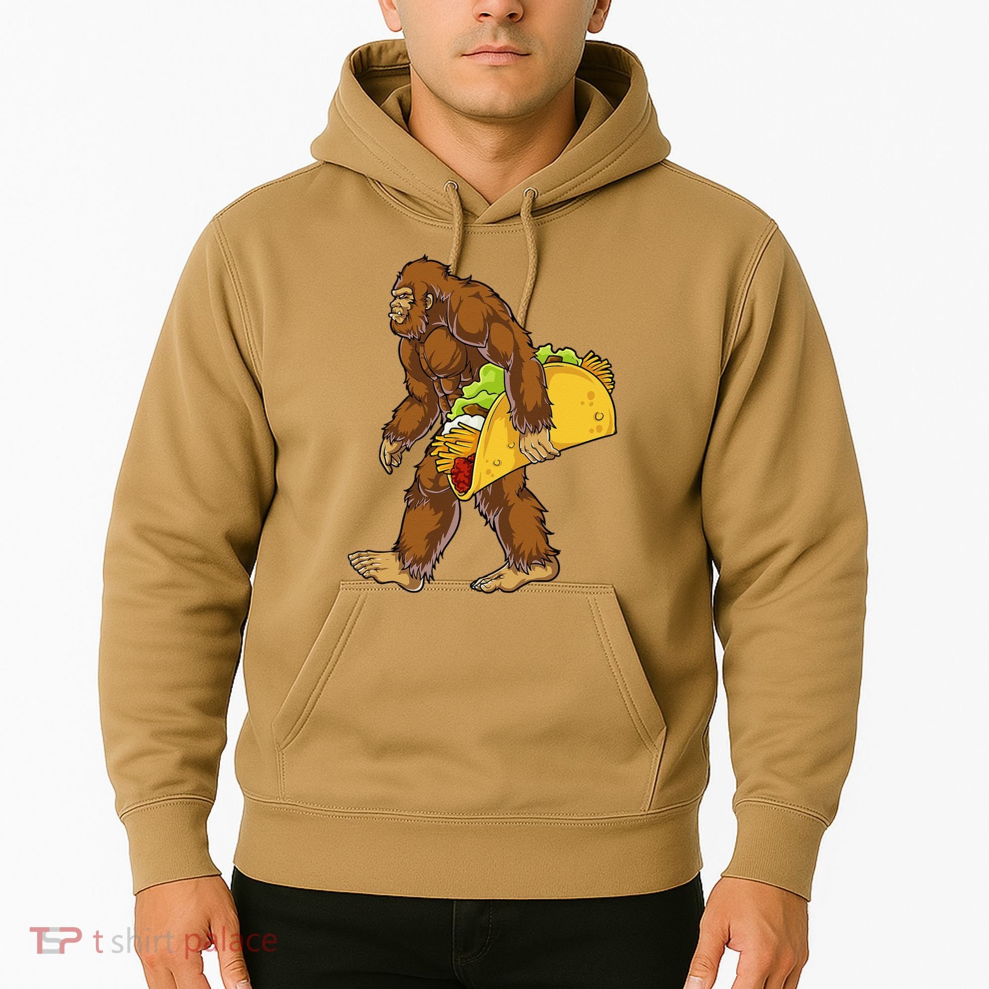 Bigfoot Carrying Taco Funny Cinco De Mayo Sasquatch Funny Hoodie