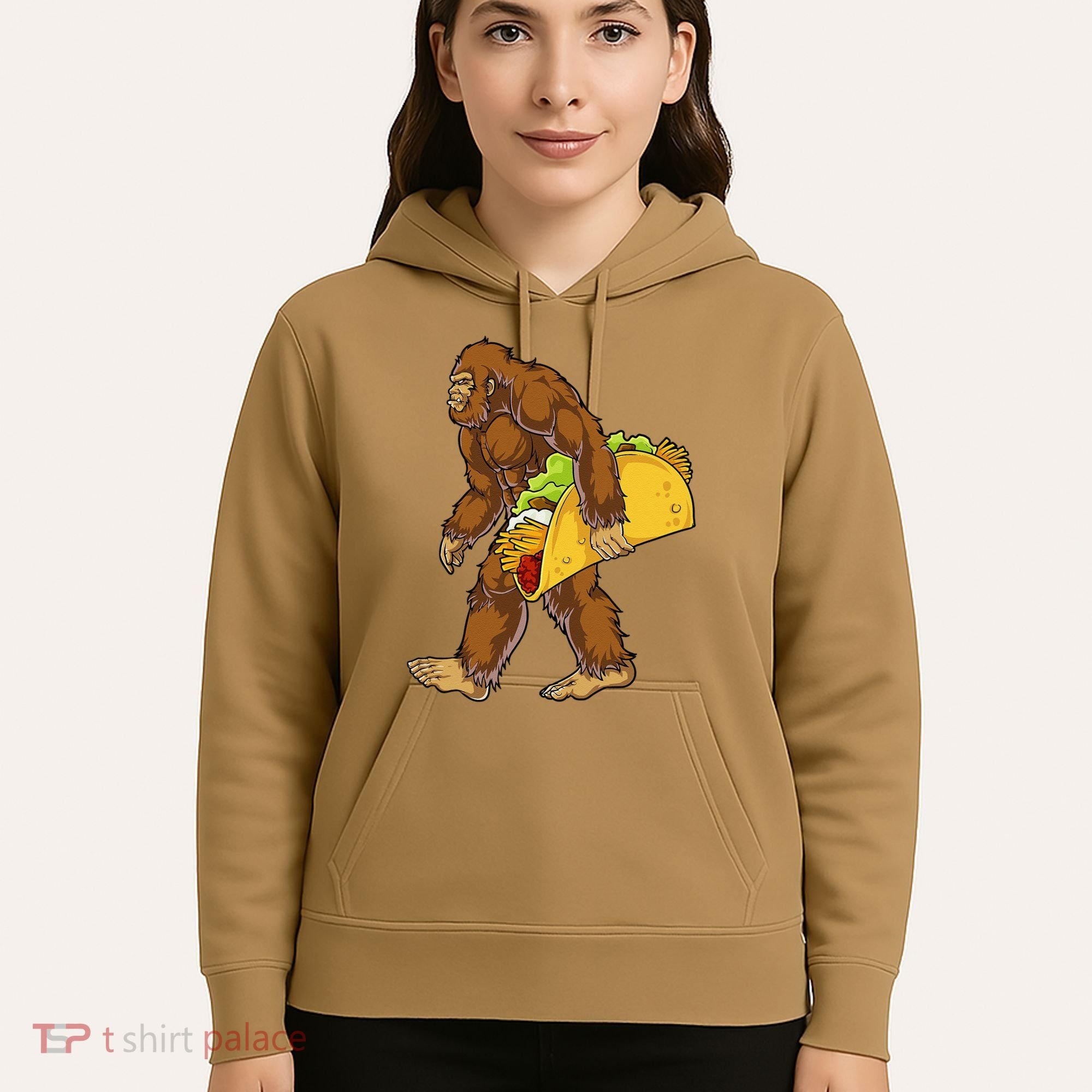 Bigfoot Carrying Taco Funny Cinco De Mayo Sasquatch Funny Hoodie