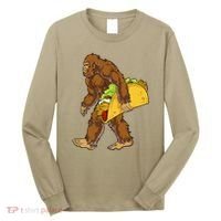 Bigfoot Carrying Taco Funny Cinco De Mayo Sasquatch Funny Long Sleeve Shirt thumb 0