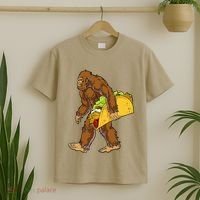 Bigfoot Carrying Taco Funny Cinco De Mayo Sasquatch Funny T-Shirt thumb 2