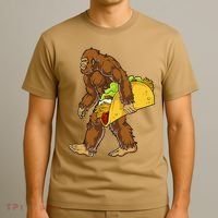 Bigfoot Carrying Taco Funny Cinco De Mayo Sasquatch Funny T-Shirt thumb 3