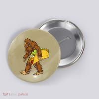 Bigfoot Carrying Taco Funny Cinco De Mayo Sasquatch Funny Button thumb 0