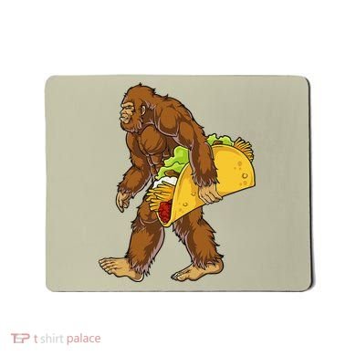Bigfoot Carrying Taco Funny Cinco De Mayo Sasquatch Funny Mousepad