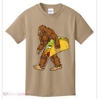 Bigfoot Carrying Taco Funny Cinco De Mayo Sasquatch Funny Kids T-Shirt thumb 0