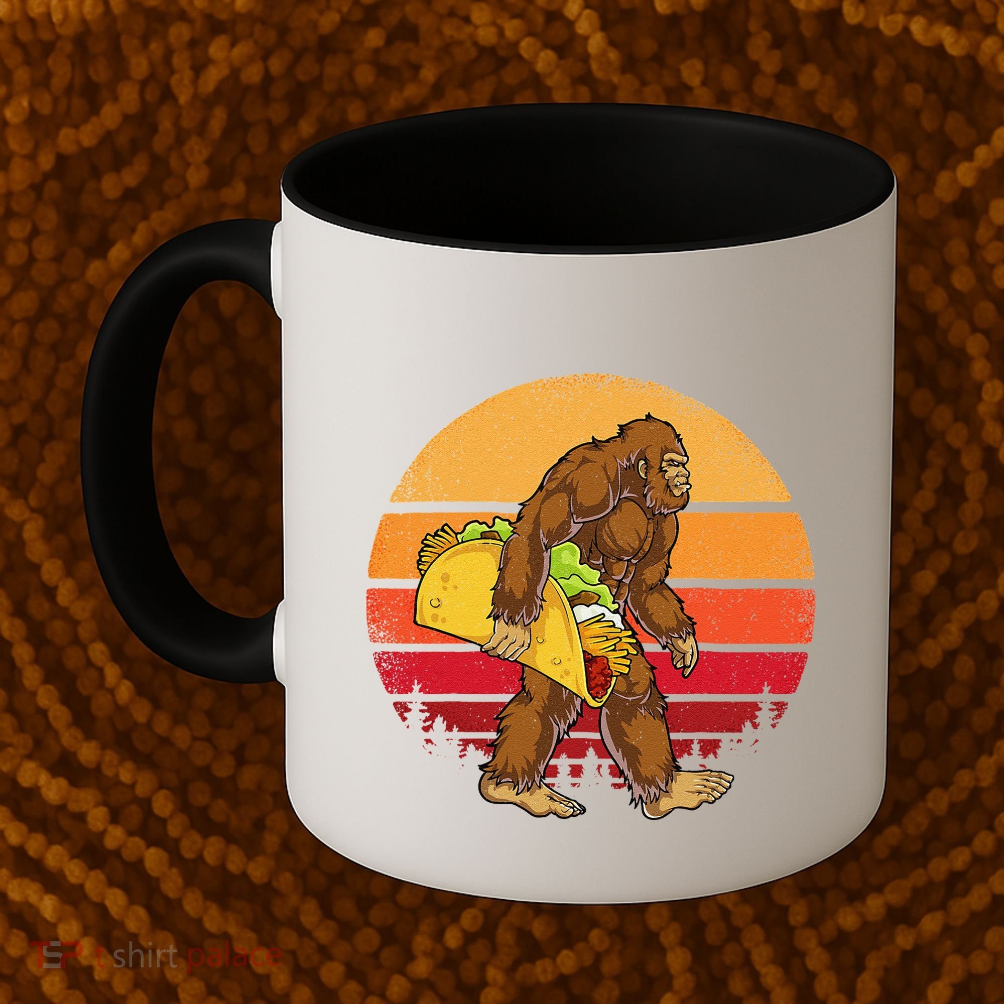 Bigfoot Carrying Taco Funny Cinco De Mayo Sasquatch Gift Coffee Mug