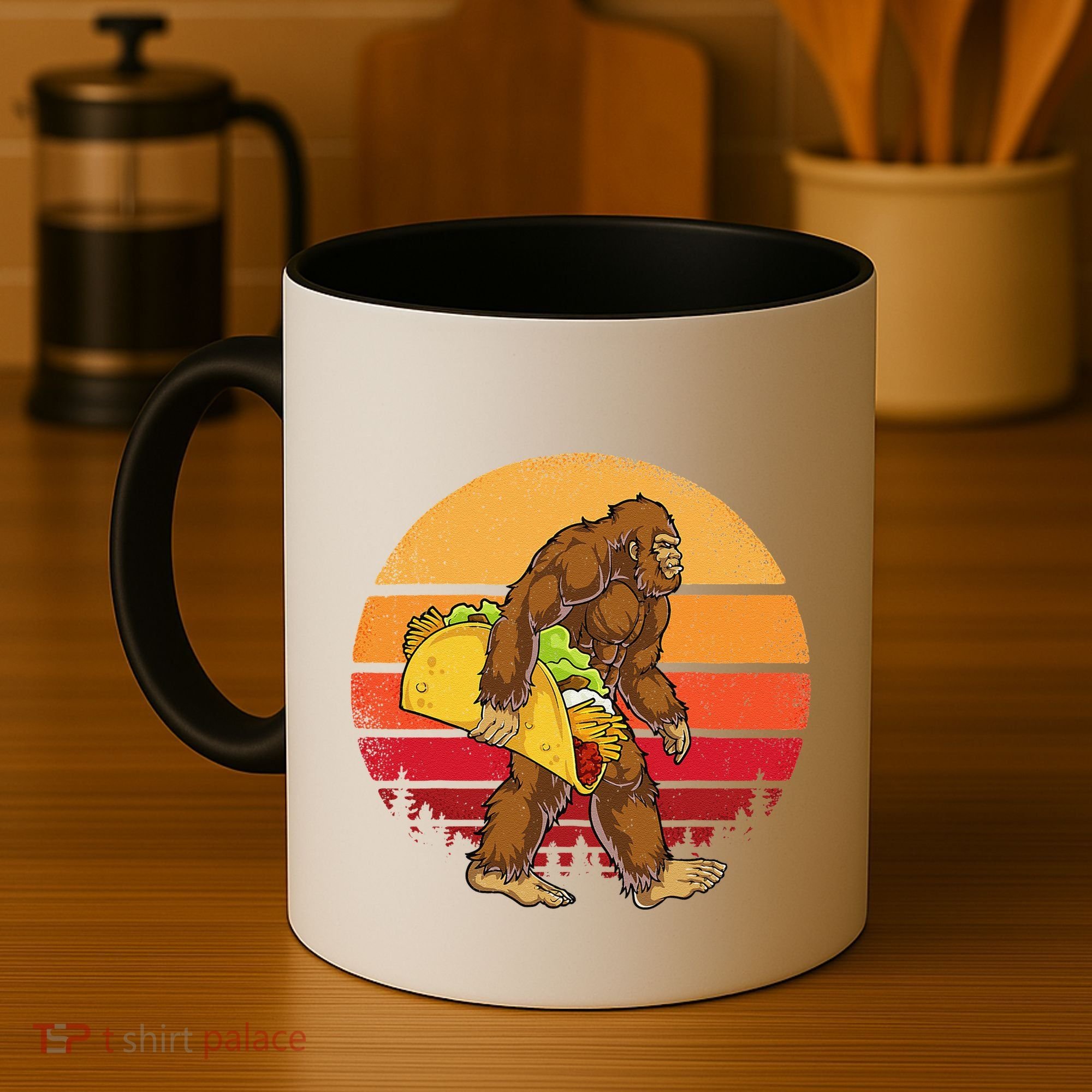 Bigfoot Carrying Taco Funny Cinco De Mayo Sasquatch Gift Coffee Mug