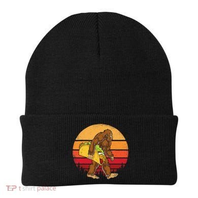 Bigfoot Carrying Taco Funny Cinco De Mayo Sasquatch Gift Beanie