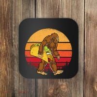 Bigfoot Carrying Taco Funny Cinco De Mayo Sasquatch Gift Coaster thumb 0