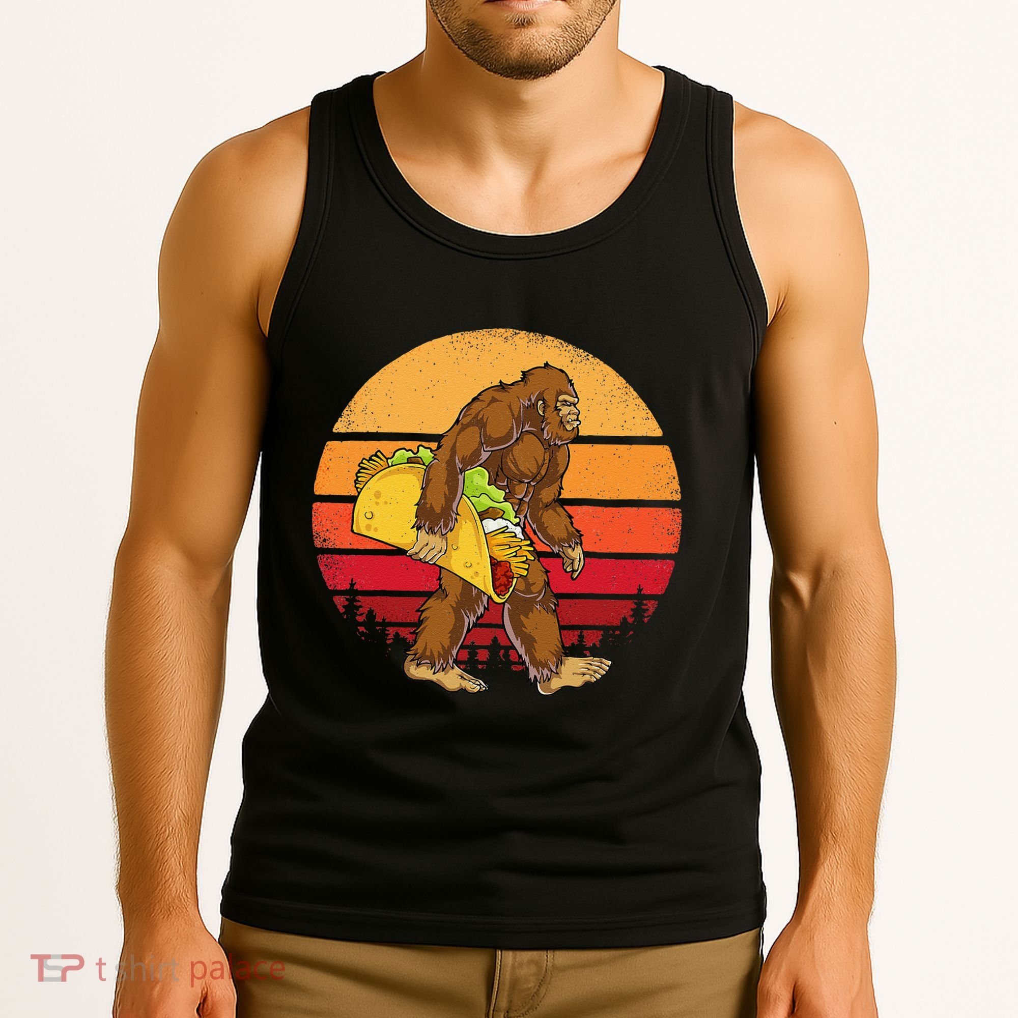 Bigfoot Carrying Taco Funny Cinco De Mayo Sasquatch Gift Tank Top