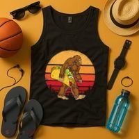 Bigfoot Carrying Taco Funny Cinco De Mayo Sasquatch Gift Tank Top thumb 4