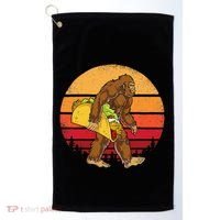 Bigfoot Carrying Taco Funny Cinco De Mayo Sasquatch Gift Golf Towel thumb 0