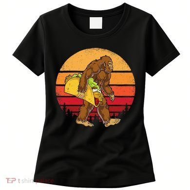 Bigfoot Carrying Taco Funny Cinco De Mayo Sasquatch Gift Women's T-Shirt