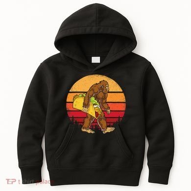 Bigfoot Carrying Taco Funny Cinco De Mayo Sasquatch Gift Kids Hoodie