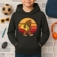 Bigfoot Carrying Taco Funny Cinco De Mayo Sasquatch Gift Kids Hoodie thumb 2