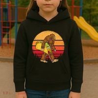 Bigfoot Carrying Taco Funny Cinco De Mayo Sasquatch Gift Kids Hoodie thumb 3