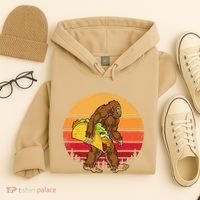 Bigfoot Carrying Taco Funny Cinco De Mayo Sasquatch Gift Hoodie thumb 4