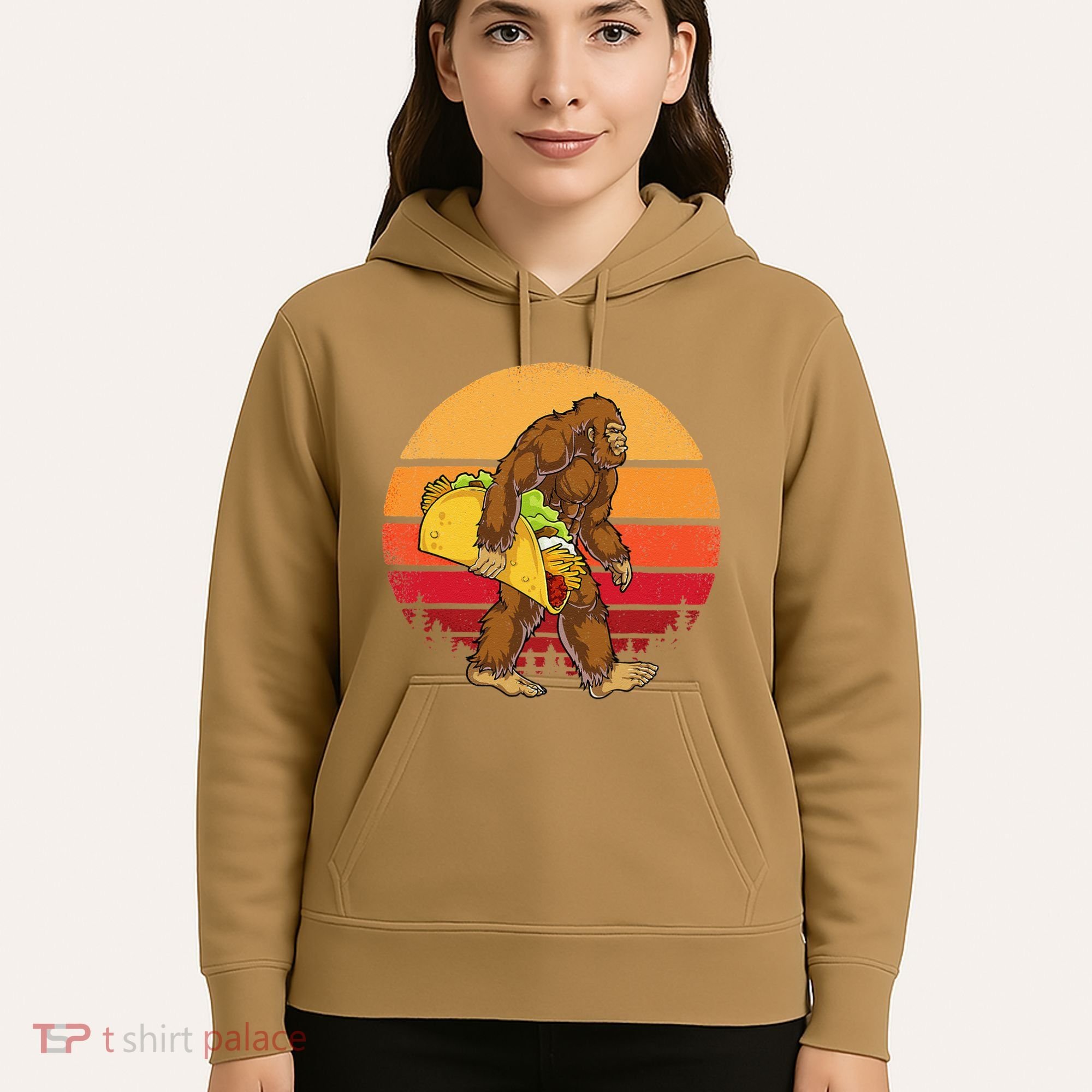 Bigfoot Carrying Taco Funny Cinco De Mayo Sasquatch Gift Hoodie
