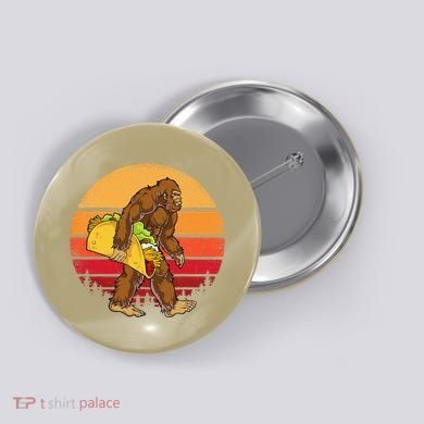 Bigfoot Carrying Taco Funny Cinco De Mayo Sasquatch Gift Button