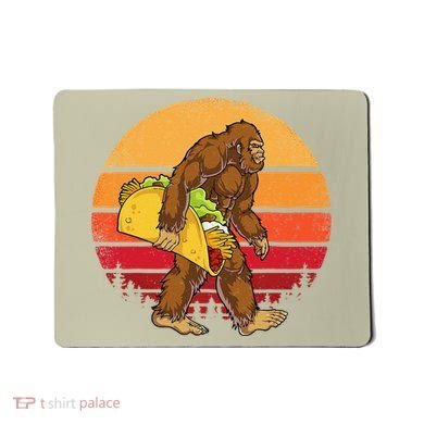 Bigfoot Carrying Taco Funny Cinco De Mayo Sasquatch Gift Mousepad