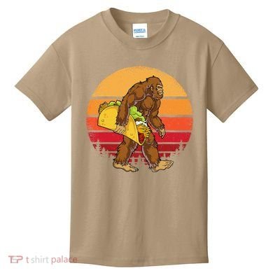 Bigfoot Carrying Taco Funny Cinco De Mayo Sasquatch Gift Kids T-Shirt