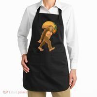 Bigfoot Carrying Taco Funny Cinco De Mayo Sasquatch Love Apron thumb 2