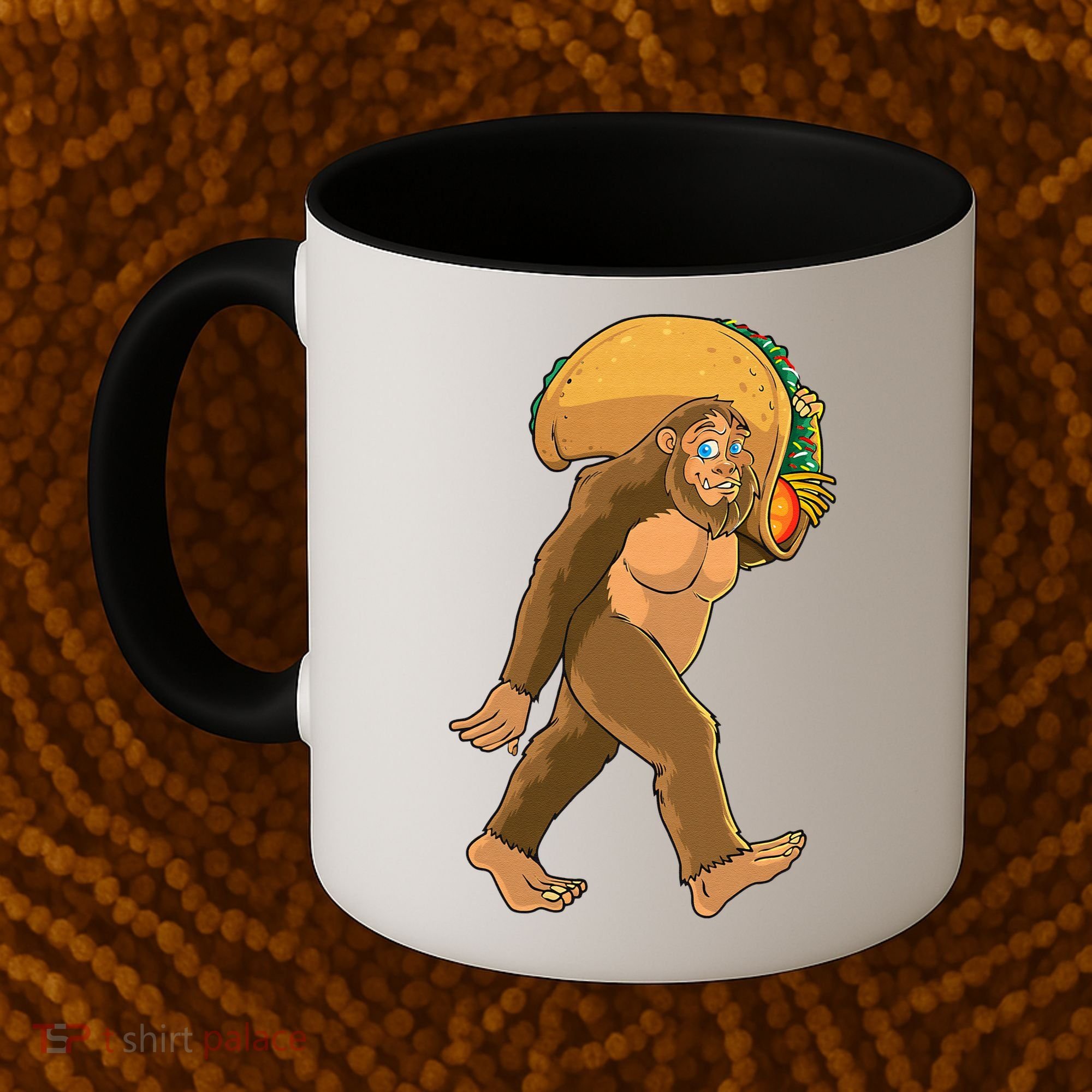 Bigfoot Carrying Taco Funny Cinco De Mayo Sasquatch Love Coffee Mug