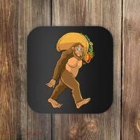 Bigfoot Carrying Taco Funny Cinco De Mayo Sasquatch Love Coaster thumb 0