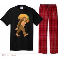 Bigfoot Carrying Taco Funny Cinco De Mayo Sasquatch Love Pajama Set thumb 0