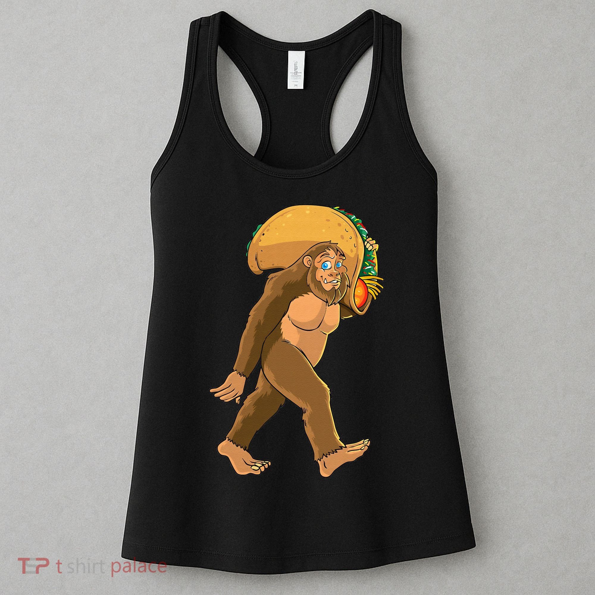 Bigfoot Carrying Taco Funny Cinco De Mayo Sasquatch Love Women's Tank Top