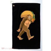 Bigfoot Carrying Taco Funny Cinco De Mayo Sasquatch Love Golf Towel thumb 0