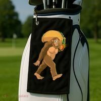 Bigfoot Carrying Taco Funny Cinco De Mayo Sasquatch Love Golf Towel thumb 2