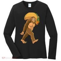 Bigfoot Carrying Taco Funny Cinco De Mayo Sasquatch Love Women's Long Sleeve Shirt thumb 0