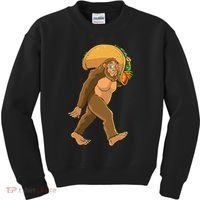 Bigfoot Carrying Taco Funny Cinco De Mayo Sasquatch Love Kids Sweatshirt thumb 0