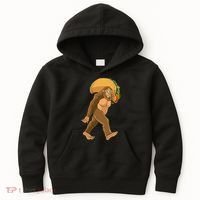 Bigfoot Carrying Taco Funny Cinco De Mayo Sasquatch Love Kids Hoodie thumb 0