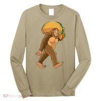 Bigfoot Carrying Taco Funny Cinco De Mayo Sasquatch Love Long Sleeve Shirt thumb 0