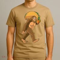Bigfoot Carrying Taco Funny Cinco De Mayo Sasquatch Love T-Shirt thumb 3