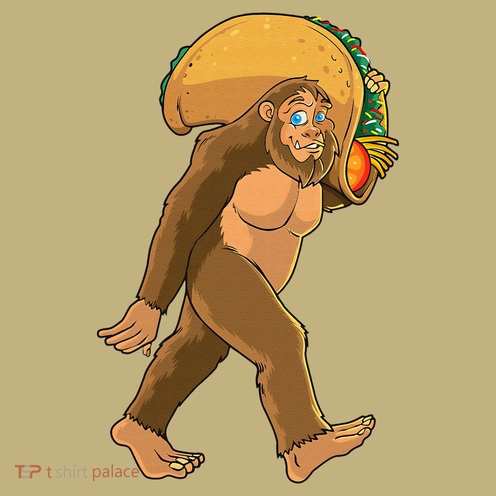 Bigfoot Carrying Taco Funny Cinco De Mayo Sasquatch Love T-Shirt