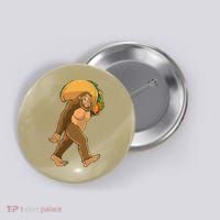 Bigfoot Carrying Taco Funny Cinco De Mayo Sasquatch Love Button thumb 0