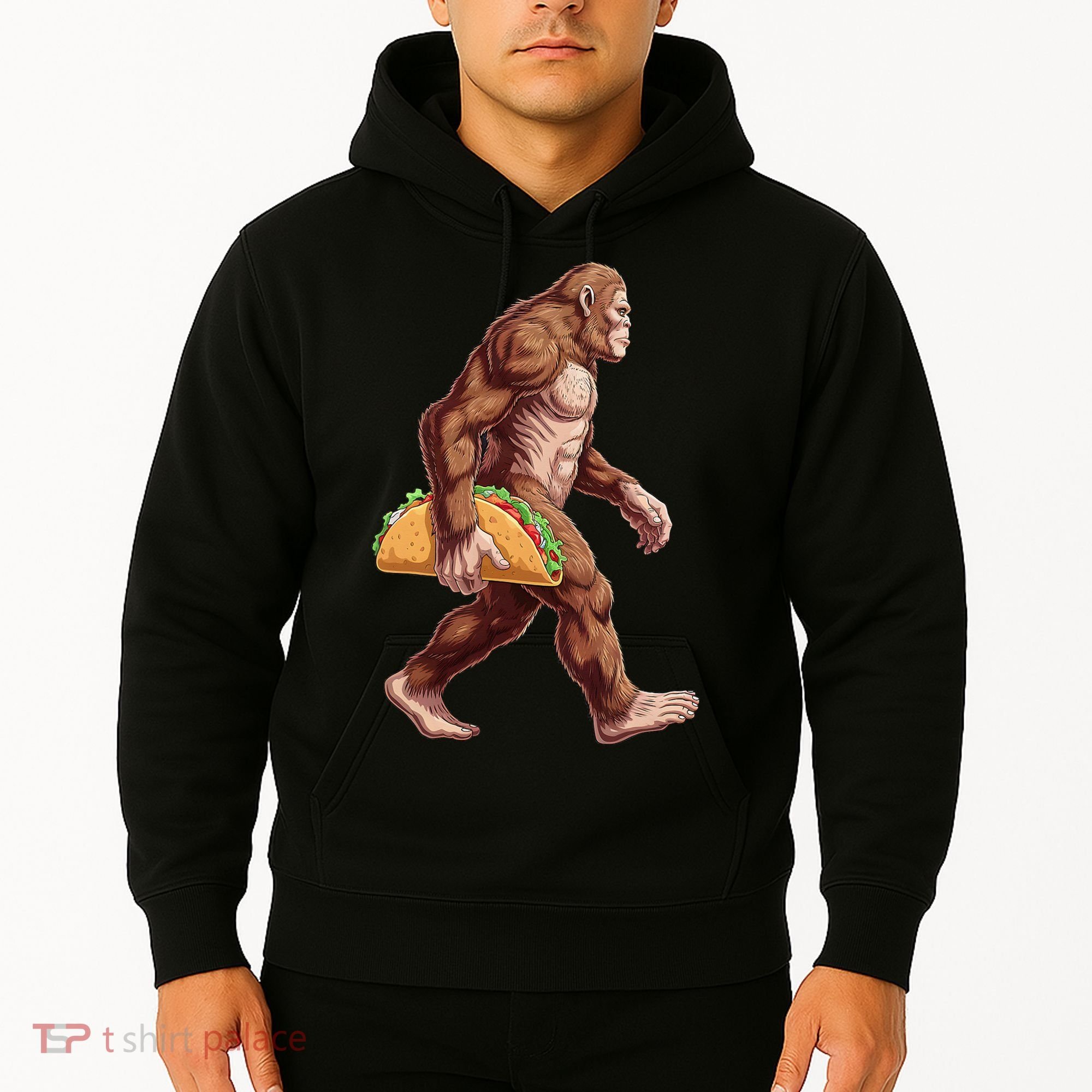 Bigfoot Carrying Taco Funny Cinco De Mayo Sasquatch Hoodie