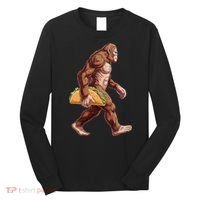 Bigfoot Carrying Taco Funny Cinco De Mayo Sasquatch Long Sleeve Shirt thumb 0