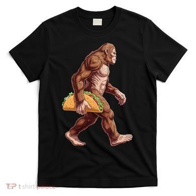 Bigfoot Carrying Taco Funny Cinco De Mayo Sasquatch T-Shirt