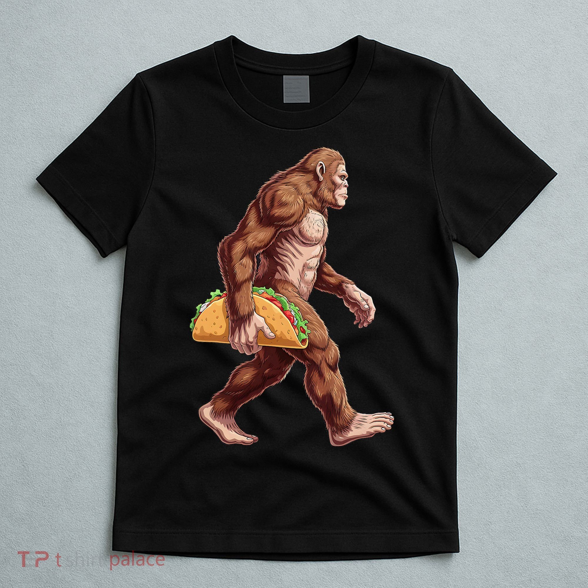 Bigfoot Carrying Taco Funny Cinco De Mayo Sasquatch T-Shirt