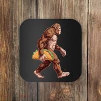 Bigfoot Carrying Taco Funny Cinco De Mayo Sasquatch Coaster thumb 0