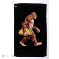 Bigfoot Carrying Taco Funny Cinco De Mayo Sasquatch Golf Towel thumb 0
