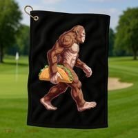 Bigfoot Carrying Taco Funny Cinco De Mayo Sasquatch Golf Towel thumb 1