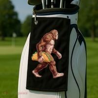 Bigfoot Carrying Taco Funny Cinco De Mayo Sasquatch Golf Towel thumb 2