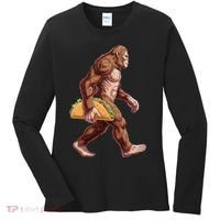 Bigfoot Carrying Taco Funny Cinco De Mayo Sasquatch Women's Long Sleeve Shirt thumb 0