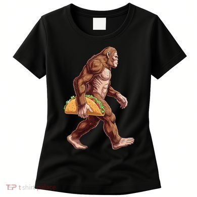 Bigfoot Carrying Taco Funny Cinco De Mayo Sasquatch Women's T-Shirt